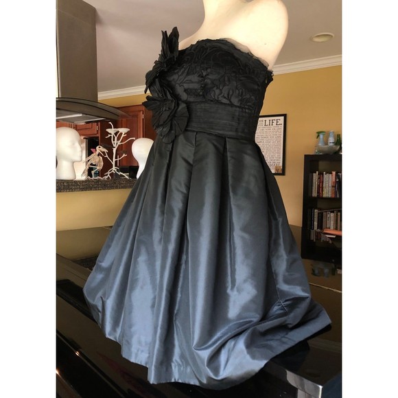 Black Vivienne Tam Silk Taffeta Statement Flower Strapless Cocktail Dress 6 - Picture 6 of 12